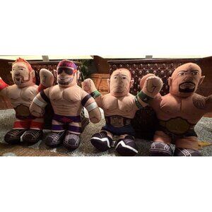 WWE Brawlin Buddies 17" Wrestling Plush Toys 2012 WWF Lot Of 4